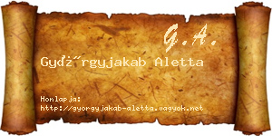 Györgyjakab Aletta névjegykártya